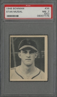 1948 Bowman #36 Stan Musial Rookie Card – PSA NM 7 (OC) 
